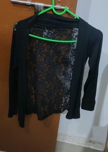 Half Net Black Shrug