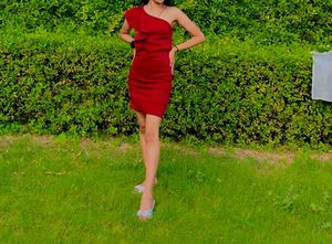 Red One Shoulder Dress
