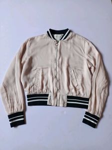 Bershka Pink Bomber Jacket Made In Morocco Sz-M