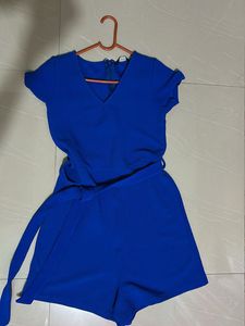Blue Playsuit with Belt