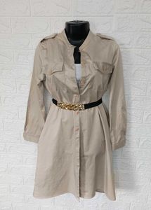 Imported Khaki Shirt Dress