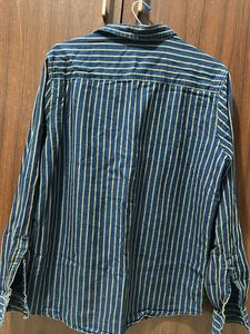 Zudio Men’s Blue &amp; White Striped Shirt - Size L Lo