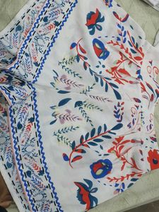Floral Print White Shorts