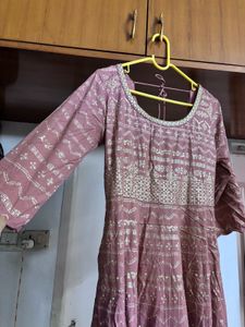 “Avaasa” Mauve Flared Ethnic Gown