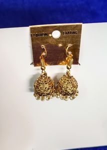Oxidise Earring With Moti Latkan