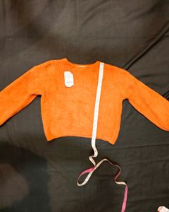 H&amp;M Brand Round Nack Crop Winter Top