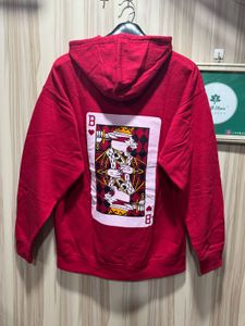 Mr Beast Red Graphic Spell Out Hoodie