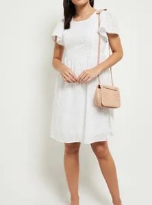 White Schiffli Dress