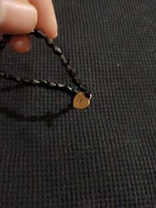 Black Heart Lock Charm Bracelet