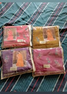Kundan Floral Print Sarees - New Collection