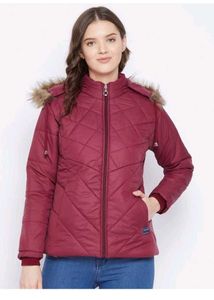 Burgundy Quilted Jacket