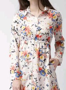 Mast And Harbour Women White Printed Shirt Dress