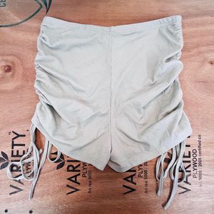 SHEIN Drawstring Knot Side Marled Shorts