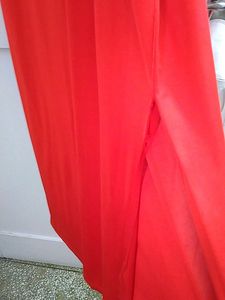 Hot Red Night Dress With Side Knee Slit