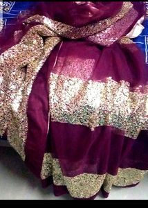 🆕Net Sequence Saree💜