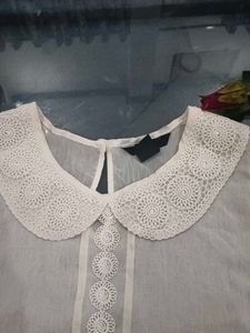 White Lace Detail Sleeveless Top