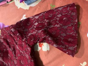 Maroon Lace Top