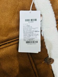 Brown Faux Suede Sherpa Jacket