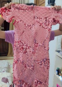 Sparkly Pink Sequin Mini Dress