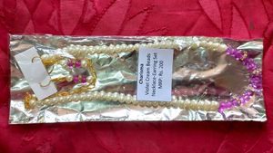 Violet Cream Beads Jewellery Set