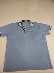 Striped Collar Polo Shirt(Large)