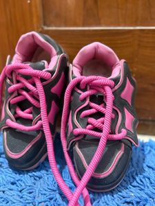 Kids Gray &amp; Pink Sneakers