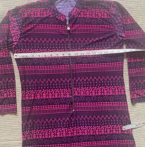 Patterned Purple Stretchable Kurta