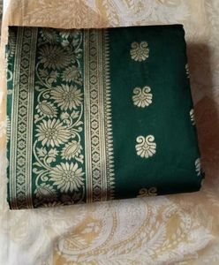 Green Banarasi Dress Material