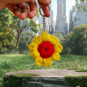 Crochet Sunflower Keychain - Summer Vibes!