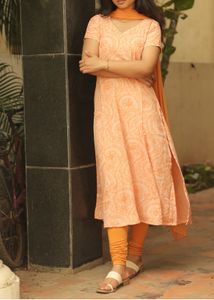 orange kurti set