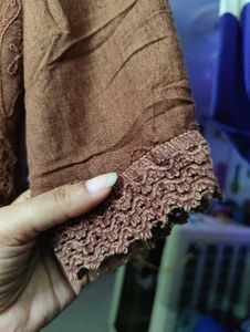 Brown Embroidered Top