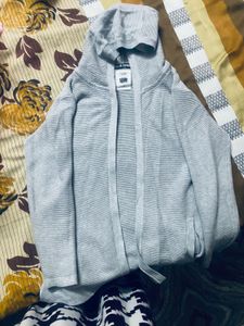 Gray Knit Hoodie
