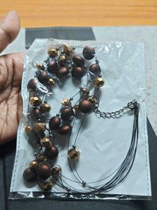 Beaded Layered Necklace And earrings