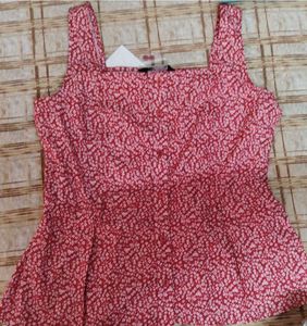 Red Floral Tank Top