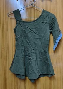 One Shoulder Peplum Top