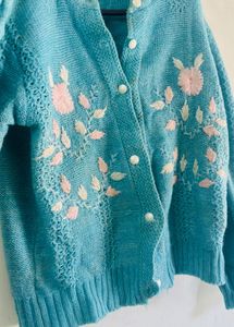 Vintage Floral Embroidered Cardigan