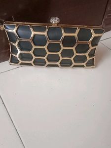 Black and gold classic clutch