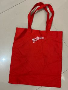 maltese Red Graphic Print Tote Bag