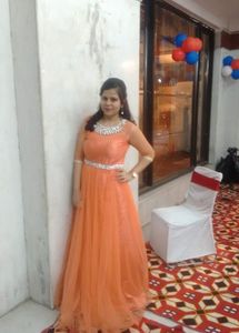 Elegant Orange Ethnic Gown