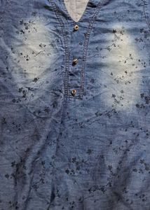 Denim Button-Down Top