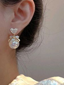 Pearl Heart Drop Earrings