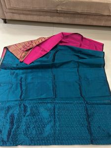 Elegant Teal &amp; Pink Saree