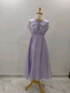 Lavender Bow Midi Dress