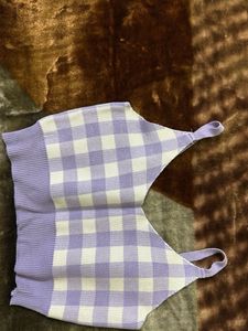 Lavender Checker Bralette Top