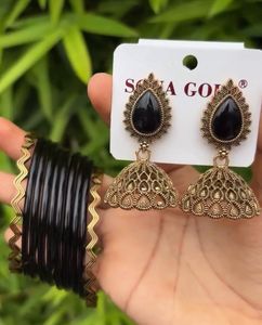 Elegant Earrings and Bangle Set