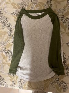 H&amp;M White &amp; Green Top