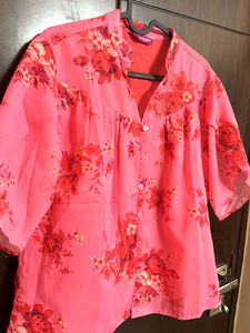 Pink Floral Print Top