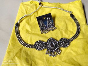 Oxidized Silver Necklace & Earring Set😍😍