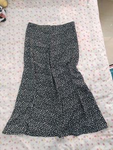 women black and white floral high waist maxi skirt