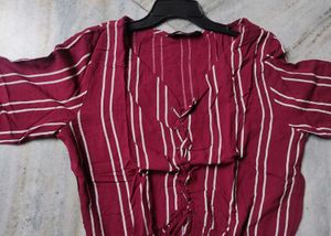 Striped Maroon Top